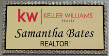 Keller Williams Realty Gold Bling Crystal Personalized Name Badge W Pin