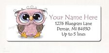 Whimsical Cute Pink Owl Custom Personalized Return Address Labels