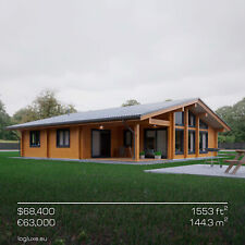 Modern Prefab Log Home Kit 68400 Bungalow Eco Wood Cabin 1553 Ft 144 M Diy