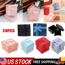 24pcs Cardboard Earring Ring Necklace Square Gift Box Display Jewelry Case Boxes