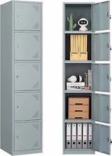 Metal Locker Steel Storage Cabinet With 5 Doors For Office School Gym Employees