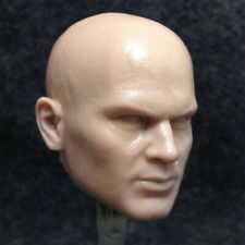 Unpainted 16 Scale Male Head Carved Hitman Agent 47 Kill Man Head Model Toys