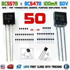 50pcs 25 X Bc557b Bc557 25 X Bc547b Bc547 Pairs Transistors Npn Pnp To-92