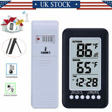 Digital Thermometer Clock Temperature Wireless Transmitter Meter Indooroutdoor