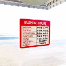 Open Closed Business Hours Window Sign With Time Sheet Stickers Lowest Price