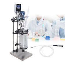 Lab Jacketed Glass Reactor 2 Layers 3l Chemical Reaction Vessel 680rmin Digital