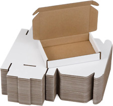 Sunlph 50 Pack 6x4x1 Inches Small Shipping Boxes White Corrugated Cardboard Box