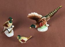 Vintage Bone China Family Of Three Miniature Pheasants Pheasant