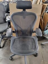 Herman Miller Aeron Mesh Chair Medium B Fully Adjust Posture Fit Mesh Headrest