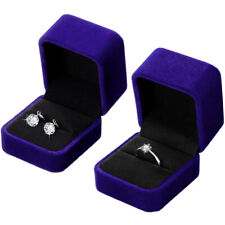 10pcs Velvet Ring Boxes Royal Blue Earring Pendant Jewelry Display Case Gift Box