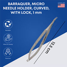 Barraquer Micro-needle Holder Curved 1 Mm With Lock Overall Length 12.5 Cm