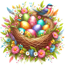 30 Custom Spring Easter Nest Personalized Address Labels