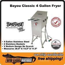 Bayou Classic 4 Gallon 2 Basket Propane Deep Fryer - Stainless Steel 700-701