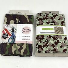 Green Camouflage Cotton 1.5 Yards Cut Fabric 2 Designs Military Hunting Sew Mask