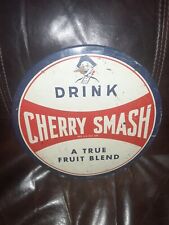 Cherry Smash Celluloid Toc Tin Over Cardboard Sign