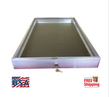 Aluminum Display Case End Opening 34 X 22 X 3 Glass Top Showcase For Trade Show