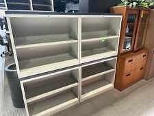 Small Bookcase In Metal Finish W Bluish Laminate Top By Hon