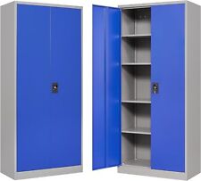 Metal Storage Cabinet Withlocking Doors And 4 Adjustable Shelves Garage Cabinet