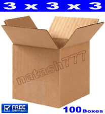 100 - 3x3x3 Cardboard Boxes 32ect Mailing Packing Shipping Box Corrugated Carton