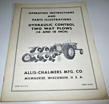 Allis Chalmers 1618-inch Two-way Plow Operators Parts Manual Ac Original