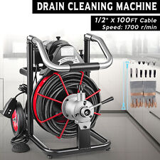100 X 12 Drain Cleaner 550w Electric Sewer Snake Cleaning Machine W Cutters