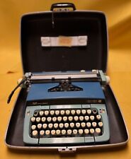 Vintage 70s Smith Corona Galaxie 12 Xii Atomic Blue Manual Typewriter
