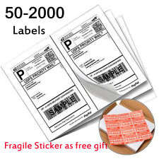 50-2000 Premium 8.5x5.5 Half Sheet Shipping Labels Self Adhesive 2 Per Sheet Ups