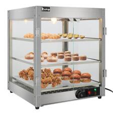 Adjustable 3 Tiers Electric Commercial Glass Food Warming Pizza Display Case New