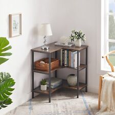 Corner Storage Shelf L-shaped Floor Cabinet Open Shelves Bookshelf Home Office