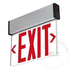 Exit Sign Edge Lit Led Emergency Exit Sign Battery Backup Ul924 Wall Mount Red