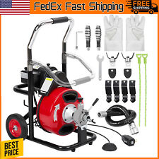 75 X 38 Drain Cleaner Electric Sewer Snake Cleaning Machine Auger Auto Feed