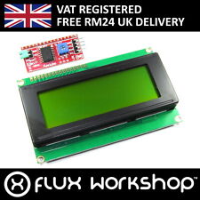 20x4 Green Lcd With Funduino I2c Interface Mb-063 2004a Hd44780 Flux Workshop