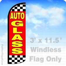 Auto Glass - Windless Swooper Flag Feather Banner Sign 3x11.5 Rq075