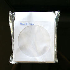 100 Paper Sleeve Envelope With Clear Window Flap For Cd Dvd White 80g
