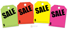 Sale Price Jumbo Hang Tags Multi-color 40 Pack Green Orange Pink Yellow