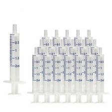 20pcs 2ml Plastic Syringe With Measurement Slip Tip And No Rubber Plunger Sm...