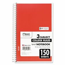Mead Spiral Bound Notebook Perforated College Rule 9 12 X 6 White 150 Sheets