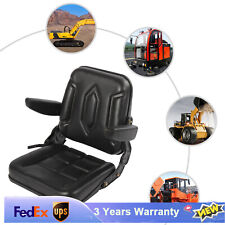 Black Universal Tractor Seat Suspension For Forklift Mower Digger W Armrest