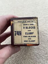 Lot Of 2 Brown Sharpe No.749 Machinists V-blocks In 1 Box - No Clamp