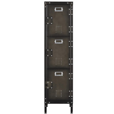 47steel Locker 3 Layer Shelf With Lockable Doors For Home Metal Storage Cabinet
