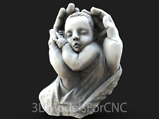 3d Model Stl File For Cnc Router Laser 3d Printer Sleeping Baby In Hands