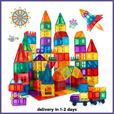 Magna Tiles Clear Colors Magnetic Building Toy Magnet Blocks Kids 3d Set 100.pcs