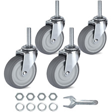 Caster Wheels 3 Inch Set Of 4 Heavy Duty Threaded Stem Casters 38-16 X 1-12
