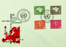 Switzerland 1967 Wmo 4v On 20th Anniversary Of Economic Comm. Illustrated Fdc