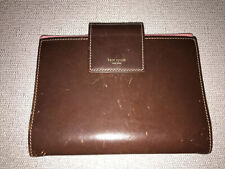 Kate Spade.leather Planner Agenda Snap Closure Brownpink. Italy Made.7.5x 5.5