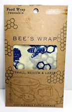 Bees Wrap Assorted 3 Pack Reusable Food Wraps Sustainable Food Storage Brand New