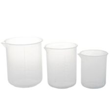150 250 500 Ml Beaker Of Clear Plastic 3 Pcs. Measuring Cup Tool K7a53008