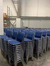 Sale And Rent Blue Banquet Chairs With Shiny Silver Frame In Good Condition.