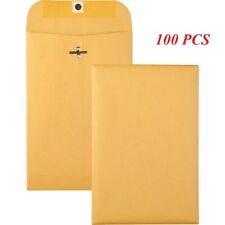 100 Pcs Clasp Envelopes 6x9 Kraft Shipping Mailing Gummed Business Manila