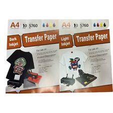 20 Heat Transfer Paper For Dark Fabric Light Fabric 8.5 X 11 Iron-on Transfer